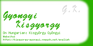 gyongyi kisgyorgy business card
